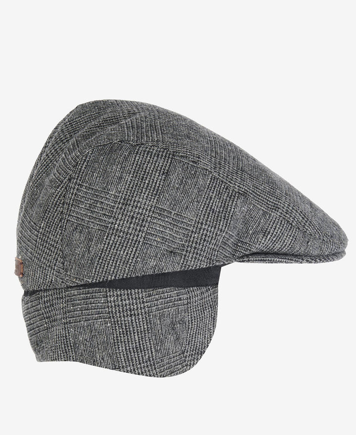 Barbour Cheviot Flat Cap Charcoal Check - LOKK