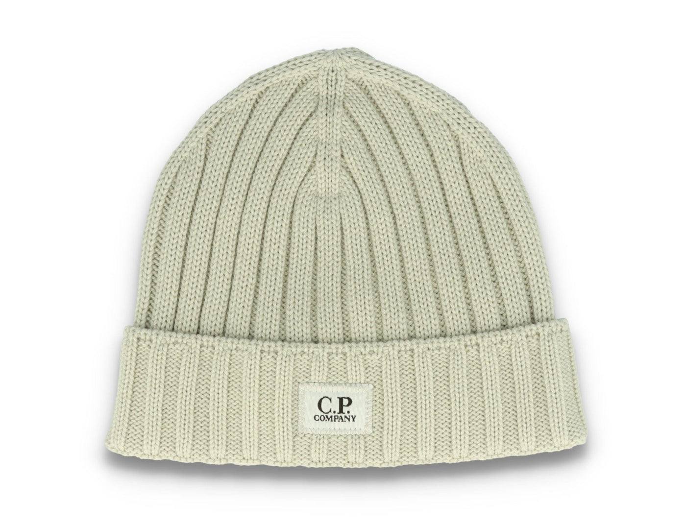 C.P. Company Logo Beanie - Light Grey Merino Wool