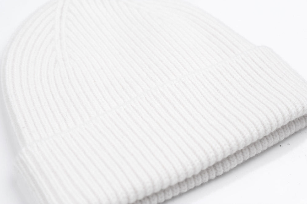 Merino Wool Beanie Optical White - LOKK