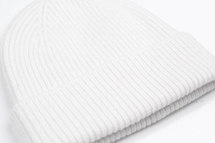 Merino Wool Beanie Optical White - LOKK