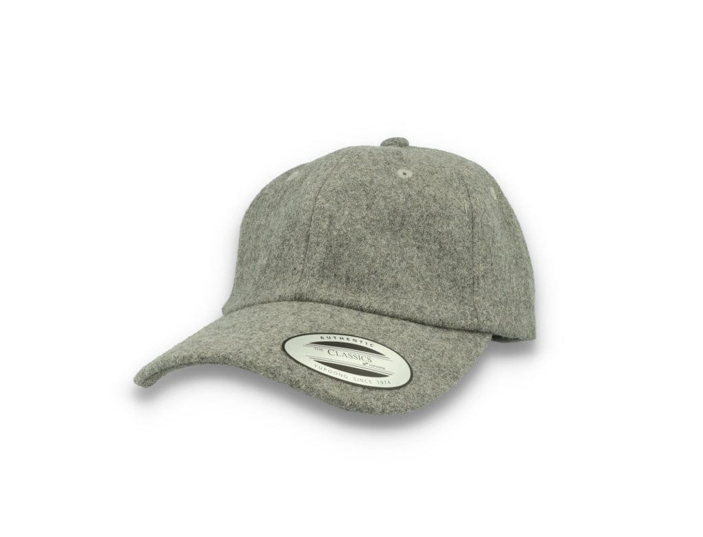 Low Profile Melton Wool Dad Cap Flexfit 6245MW Heather Grey - LOKK