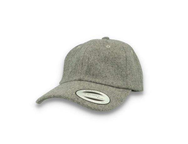 Low Profile Melton Wool Dad Cap Flexfit 6245MW Heather Grey - LOKK