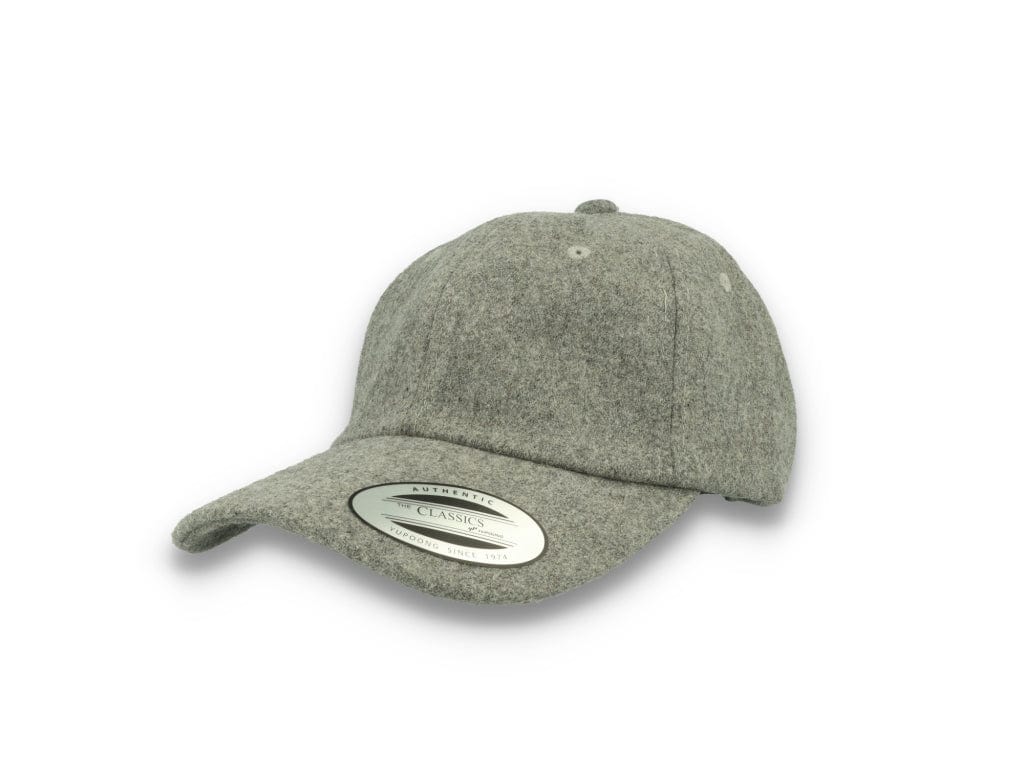 Low Profile Melton Wool Dad Cap Flexfit 6245MW Heather Grey - LOKK