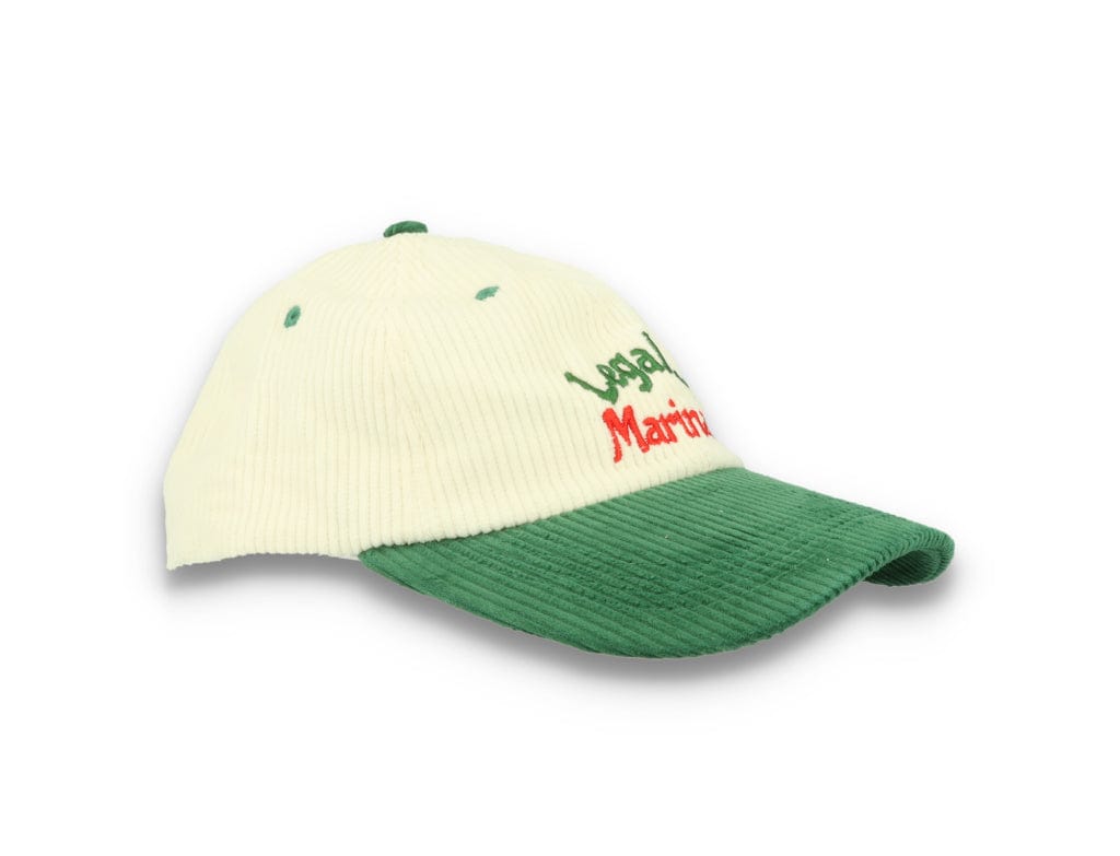 Legalise Marinara Corduroy Cap Ecru/Forest - LOKK