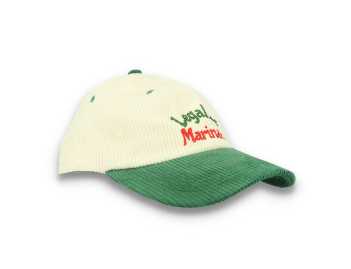 Legalise Marinara Corduroy Cap Ecru/Forest - LOKK