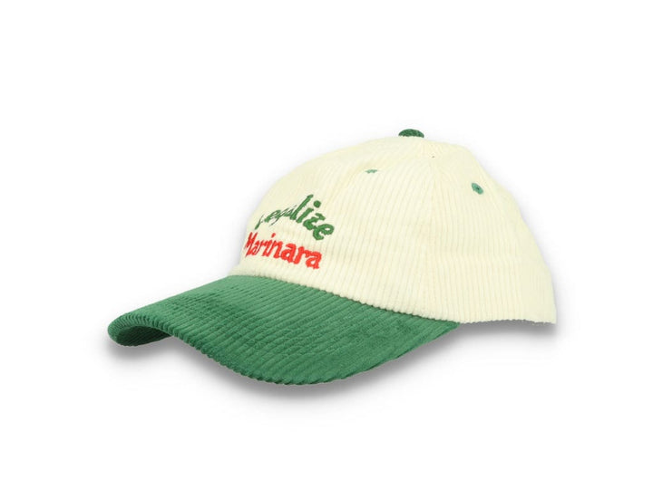 Legalise Marinara Corduroy Cap Ecru/Forest - LOKK