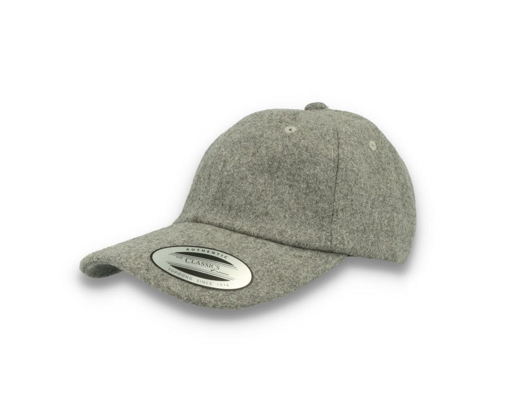 Low Profile Melton Wool Dad Cap Flexfit 6245MW Heather Grey - LOKK