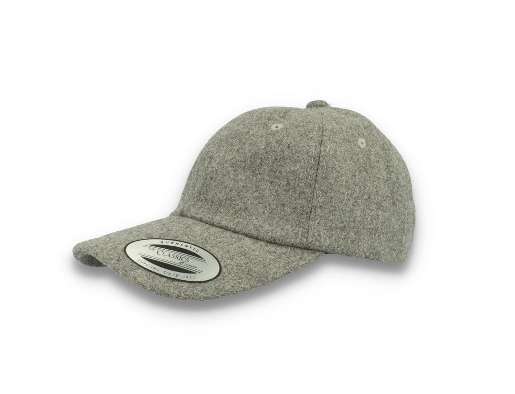 Low Profile Melton Wool Dad Cap Flexfit 6245MW Heather Grey - LOKK