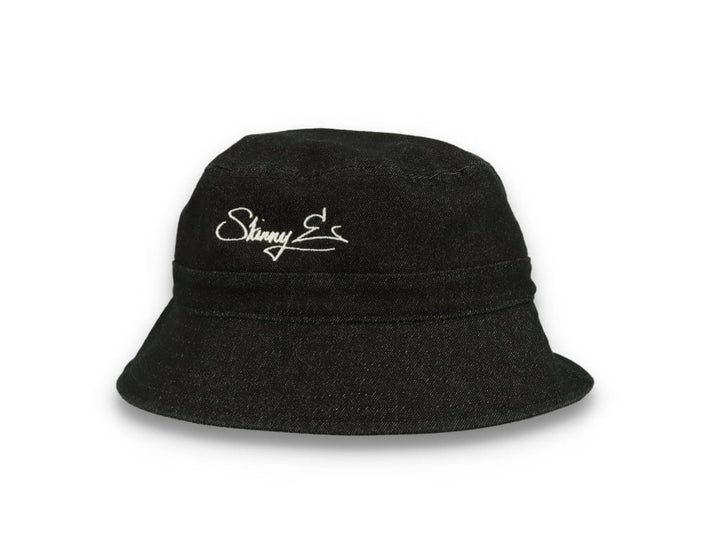 Skinny E Bucket Hat Black Denim - LOKK