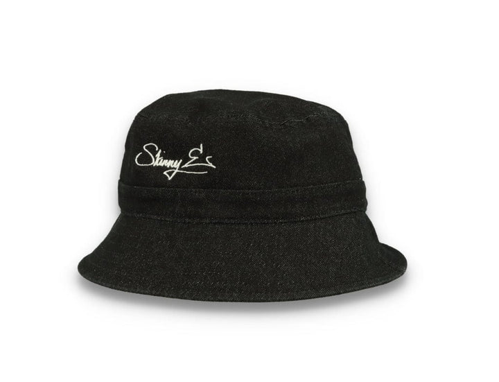 Skinny E Bucket Hat Black Denim - LOKK