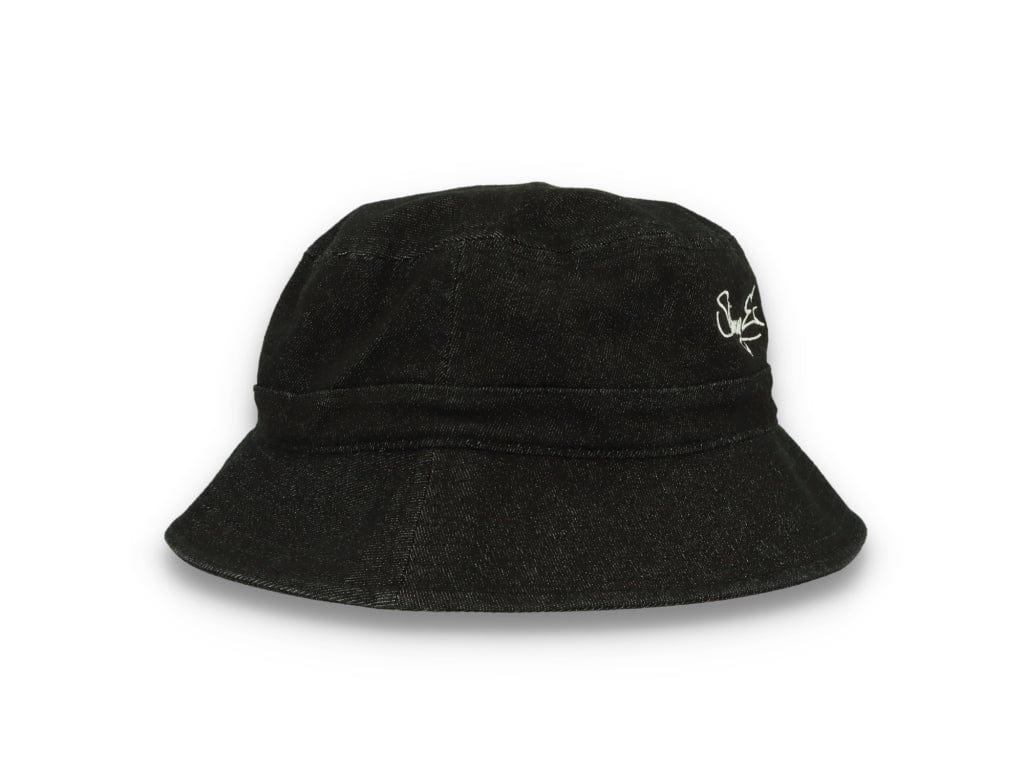 Skinny E Bucket Hat Black Denim - LOKK