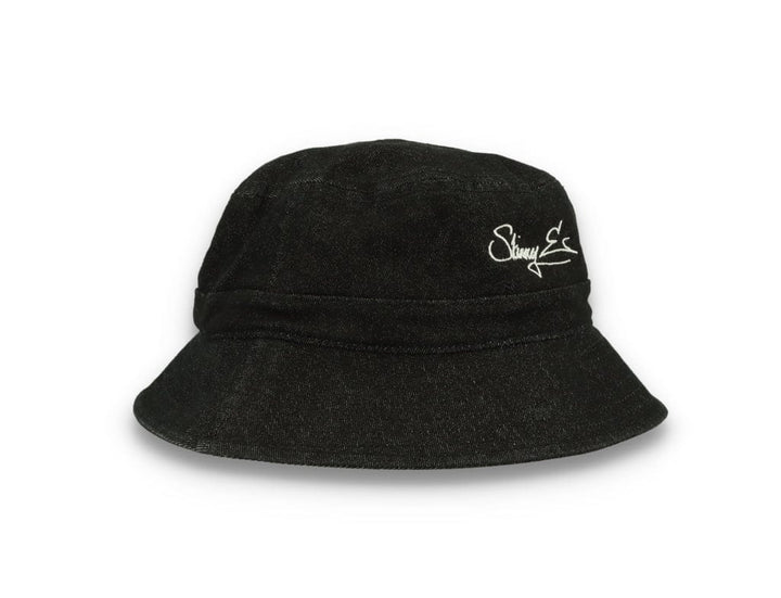 Skinny E Bucket Hat Black Denim - LOKK