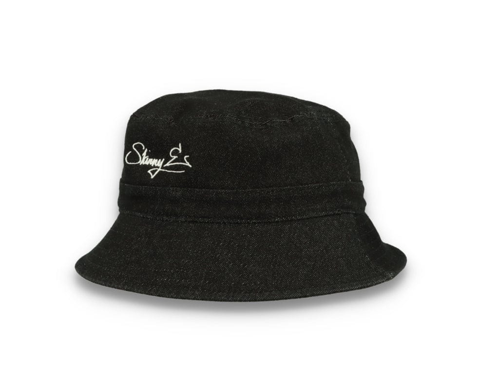 Skinny E Bucket Hat Black Denim - LOKK