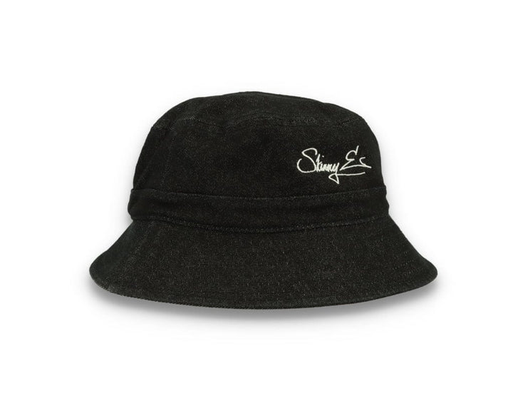 Skinny E Bucket Hat Black Denim - LOKK