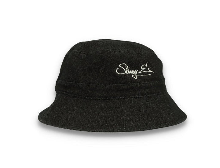 Skinny E Bucket Hat Black Denim - LOKK