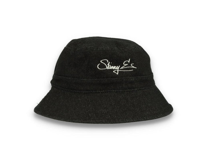 Skinny E Bucket Hat Black Denim - LOKK