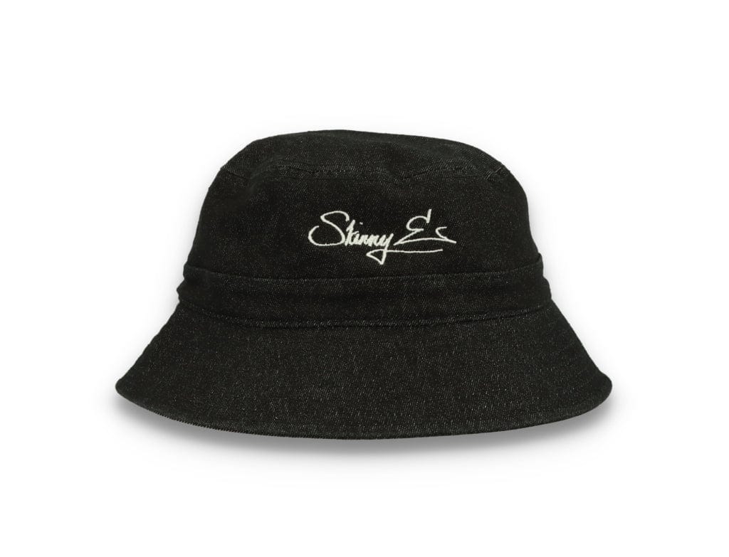 Skinny E Bucket Hat Black Denim - LOKK