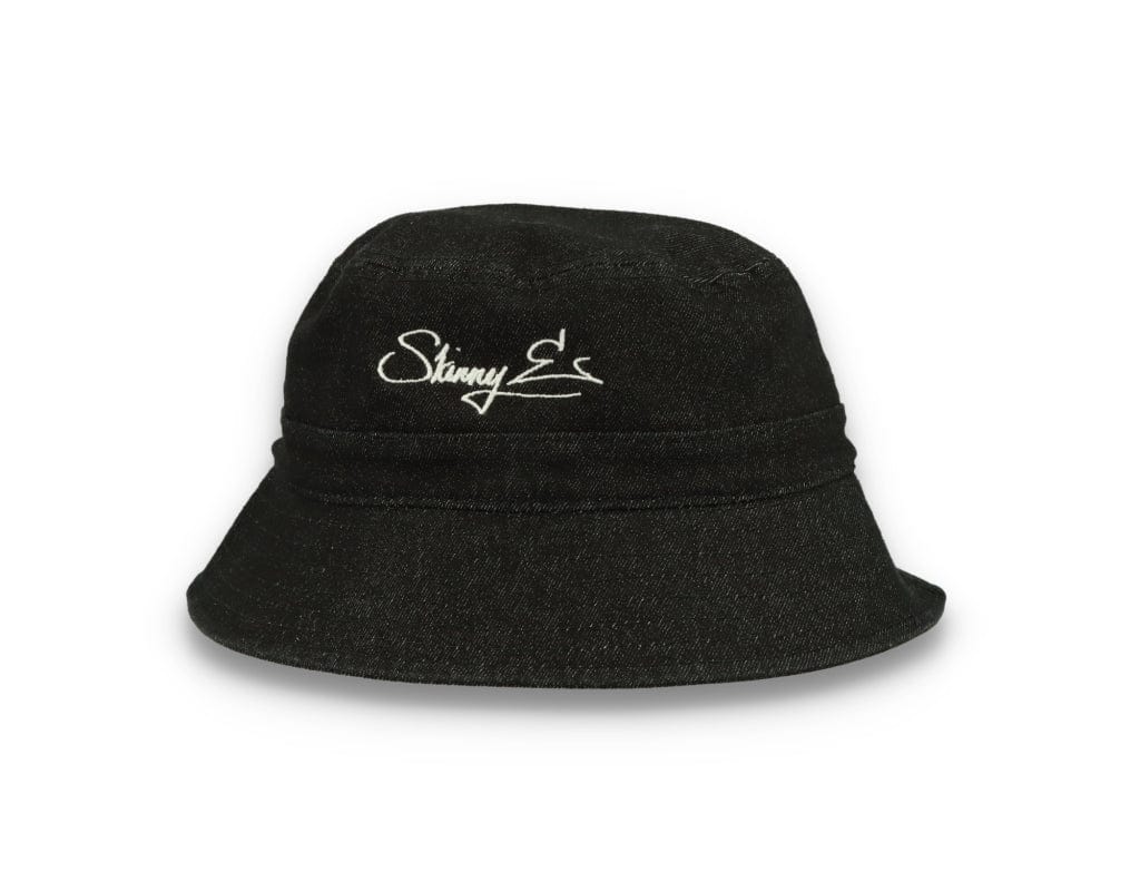 Skinny E Bucket Hat Black Denim - LOKK