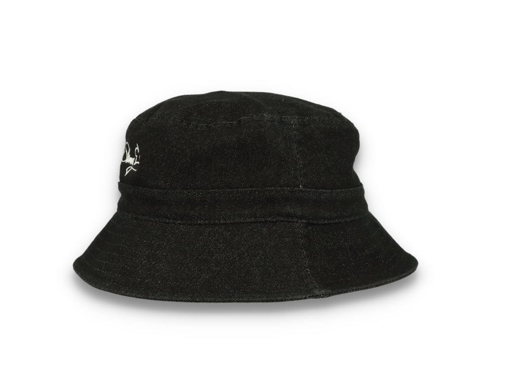 Skinny E Bucket Hat Black Denim - LOKK