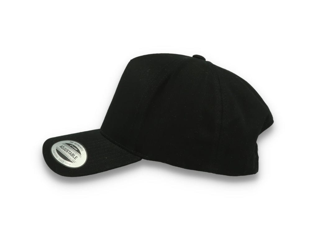 5-Panel Curved Classic Snapback Black - 7707
