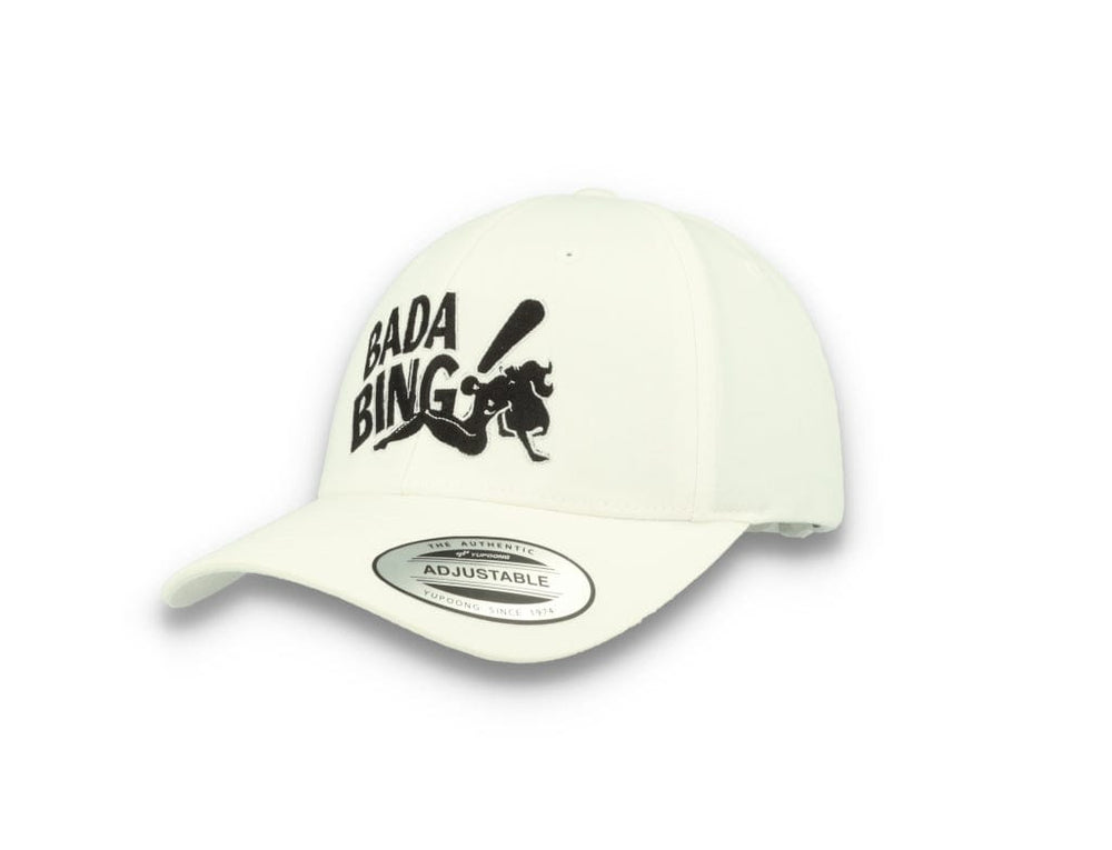 Bada Bing! Curved Classic Snapback Cap White/Black - LOKK