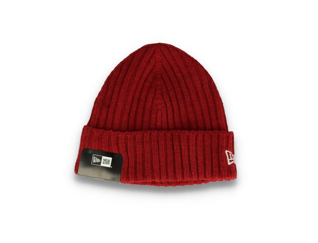 New Era Rib Short Beanie Cardinal/White - LOKK