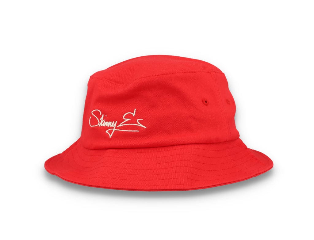 Skinny E Bucket Hat Red/White - LOKK