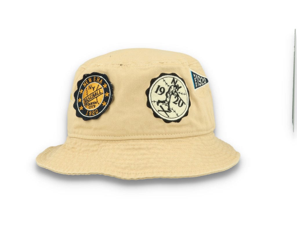 Bucket Hat All Over Patch New Era  Beige - LOKK
