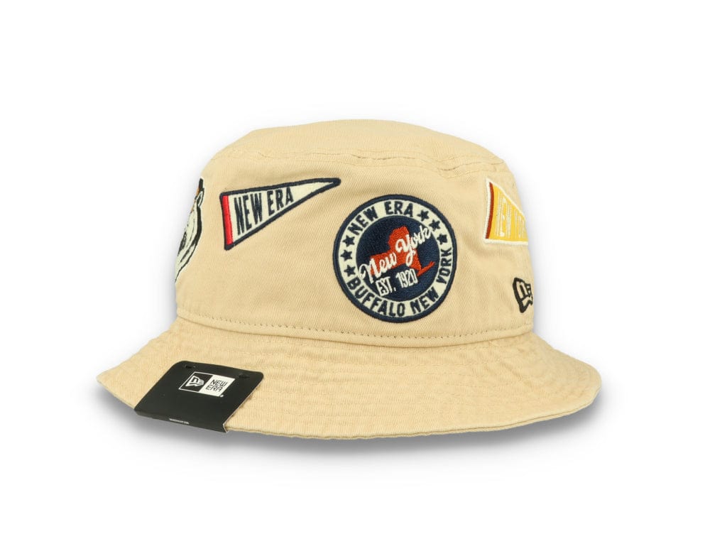 Bucket Hat All Over Patch New Era  Beige - LOKK