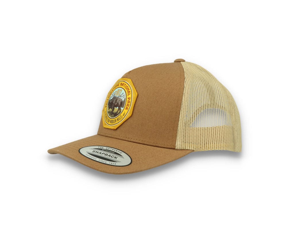 Yellowstone National Park Patch Trucker Dark Tan - LOKK