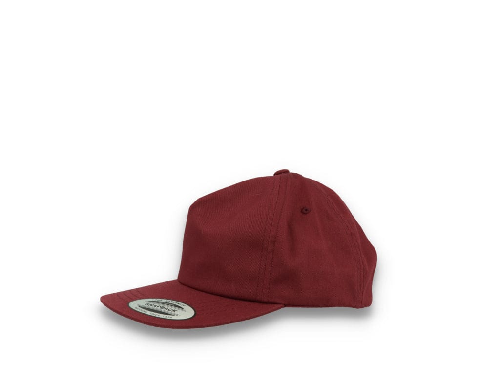 Yupoong 6502 Unstructured 5-Panel Snapback Cap Maroon
