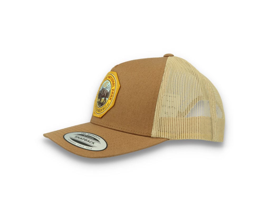 Yellowstone National Park Patch Trucker Dark Tan - LOKK