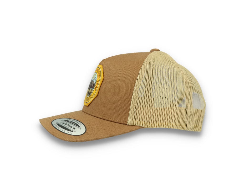 Yellowstone National Park Patch Trucker Dark Tan - LOKK