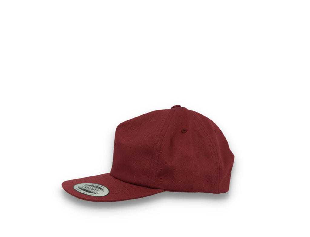 Yupoong 6502 Unstructured 5-Panel Snapback Cap Maroon