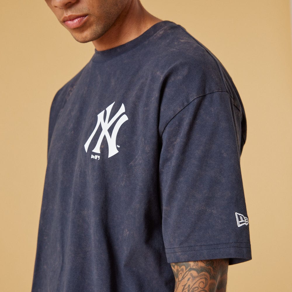 Washed Pack Oversized Tee NY Yankees Navy - LOKK