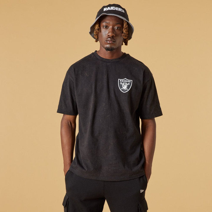Washed Pack Oversized Tee Las Vegas Raiders Black - LOKK