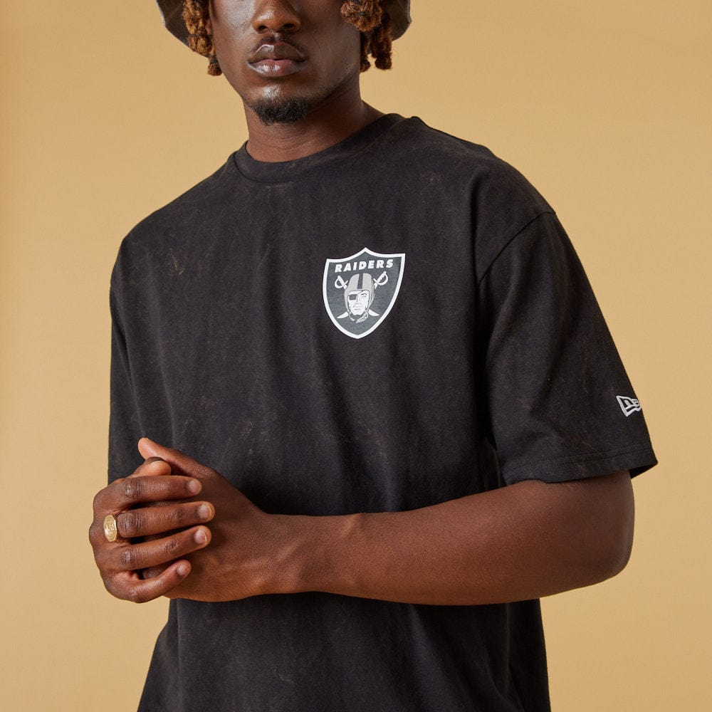 Washed Pack Oversized Tee Las Vegas Raiders Black - LOKK