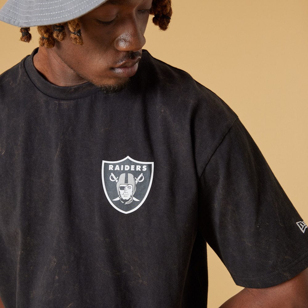 Washed Pack Oversized Tee Las Vegas Raiders Black - LOKK