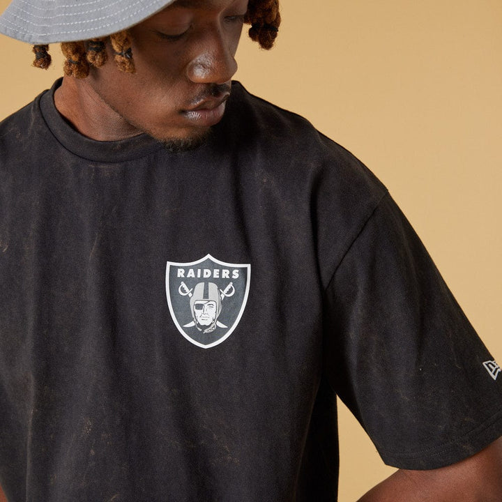 Washed Pack Oversized Tee Las Vegas Raiders Black - LOKK