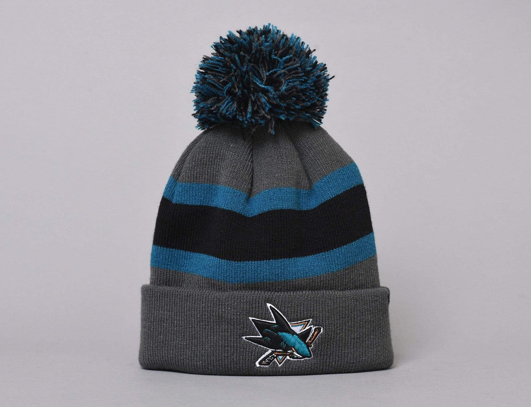 Beanie Bobble Breakaway Cuff Knit San Jose Sharks Charcoal 47 Bobble Beanie / Black / One Size