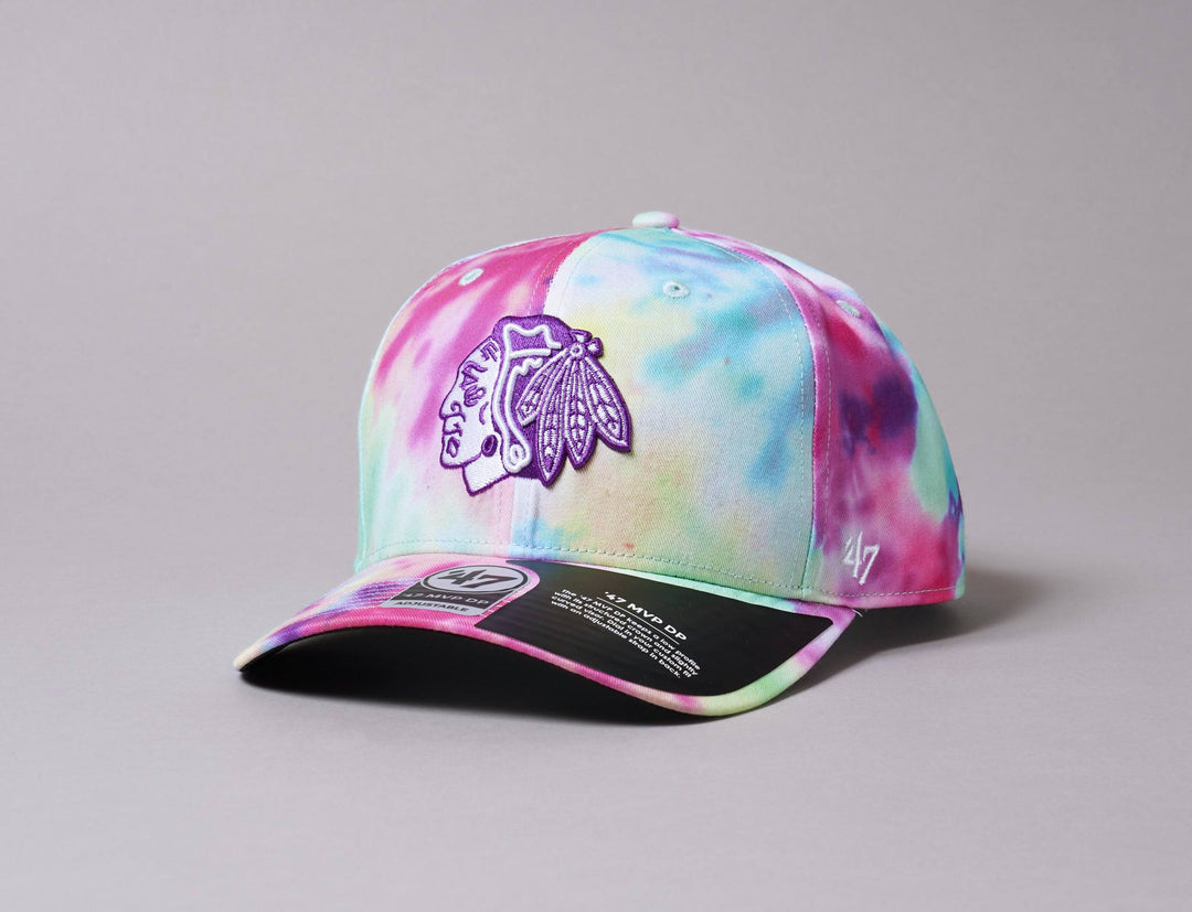 Cap Adjustable Tie Dye Cap MVP Chicago Blackhawks 47 Adjustable Cap / Multi / One Size