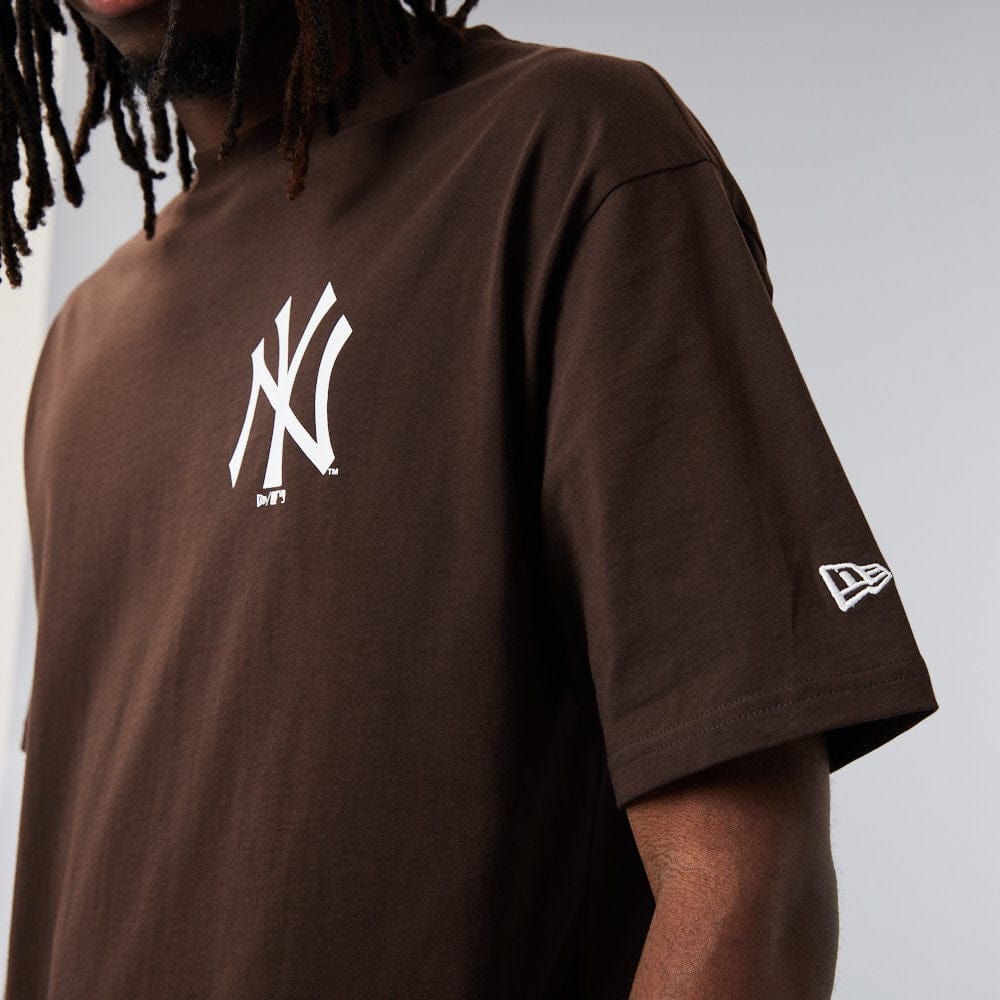 Tee Oversized NY Yankees Brown/White - LOKK