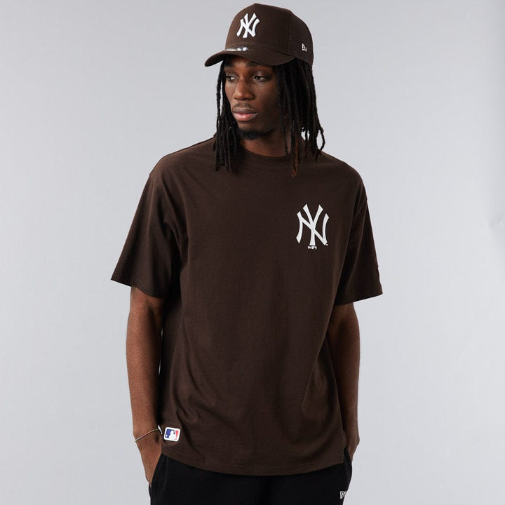 Tee Oversized NY Yankees Brown/White - LOKK