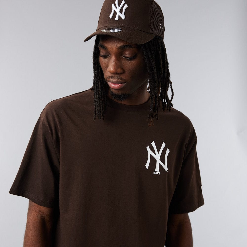 Tee Oversized NY Yankees Brown/White - LOKK