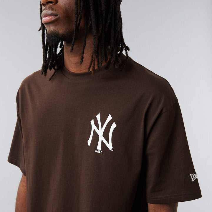 Tee Oversized NY Yankees Brown/White - LOKK