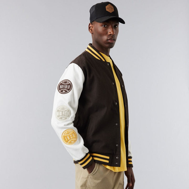 Heritage Varsity Jacket Brown/Off-White - LOKK