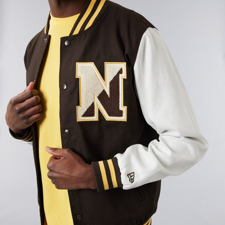 Heritage Varsity Jacket Brown/Off-White - LOKK