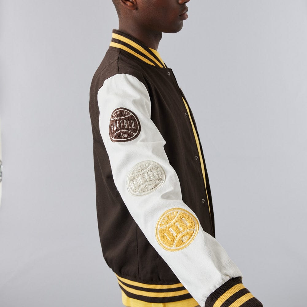 Heritage Varsity Jacket Brown/Off-White - LOKK