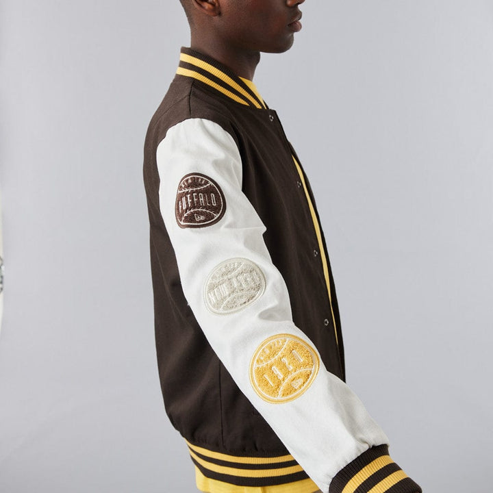 Heritage Varsity Jacket Brown/Off-White - LOKK