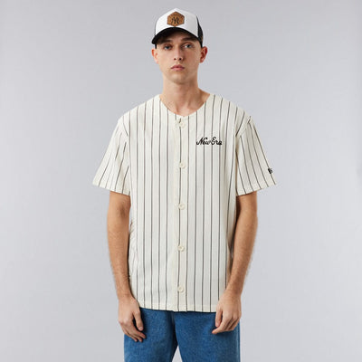 Baseball Jersey Pinstripe Off-White/Brown